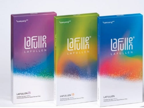 Three colorful boxes of Lafullen 20,25 and 15 on a white background