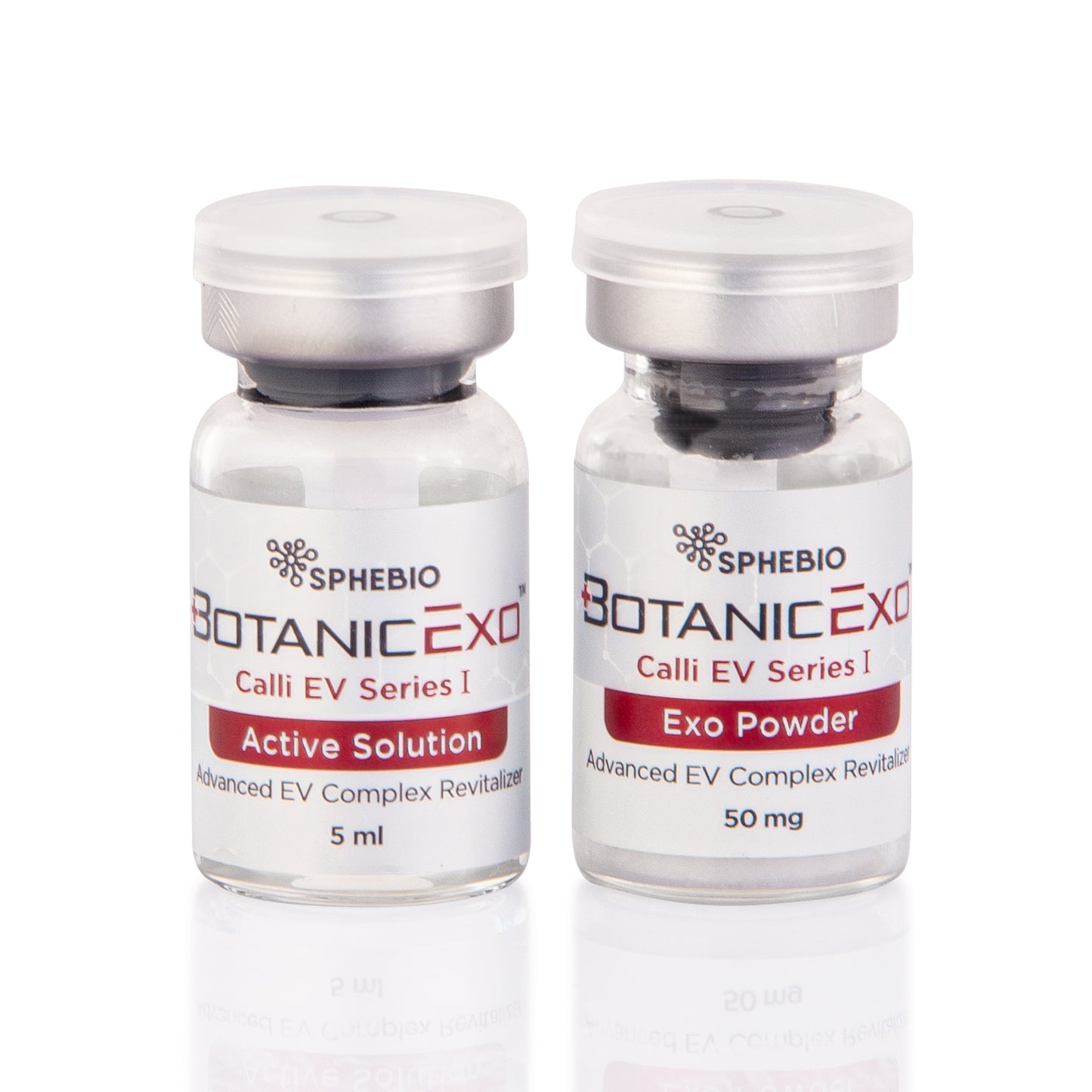 Two vials labeled 'BotanicExo' by Sphebio on a white background