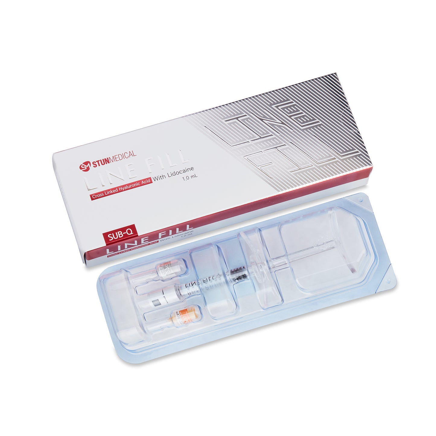 Sturo Medical product packaging with syringes and needles on a white background