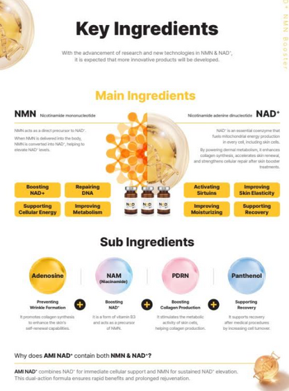 AMI NAD+ (NAD+ UND NMN) HAUTBOOSTER - 1 Ampulle x 5 ml