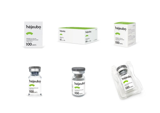 Hejeubo 100iu botulinum toxin type A vial and packing box for esthetic treatments
