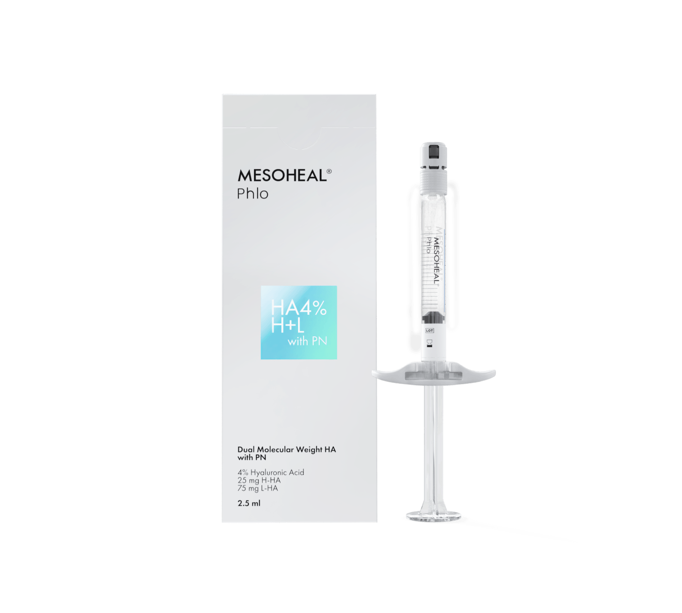 Mesoheal Philo skincare product with packaging on a white background