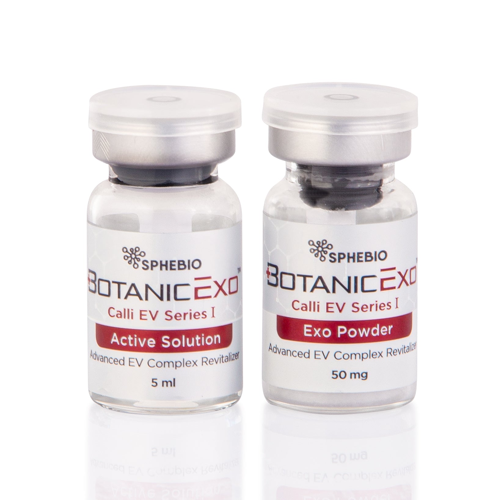 Two vials labeled 'BotanicExo' by Sphebio on a white background