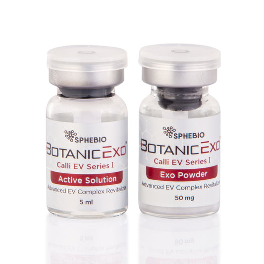 Two vials labeled 'BotanicExo' by Sphebio on a white background
