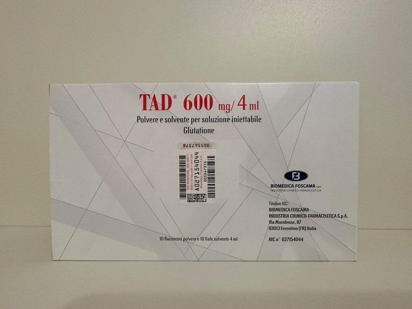 tad 600mg 4ml glutathione biomedica foscama Thuc 600mg/4ml h tr iu tr ung th, i tho ng v vim ty cp Biomedica Foscama Glutathione, Biomedica Foscama,